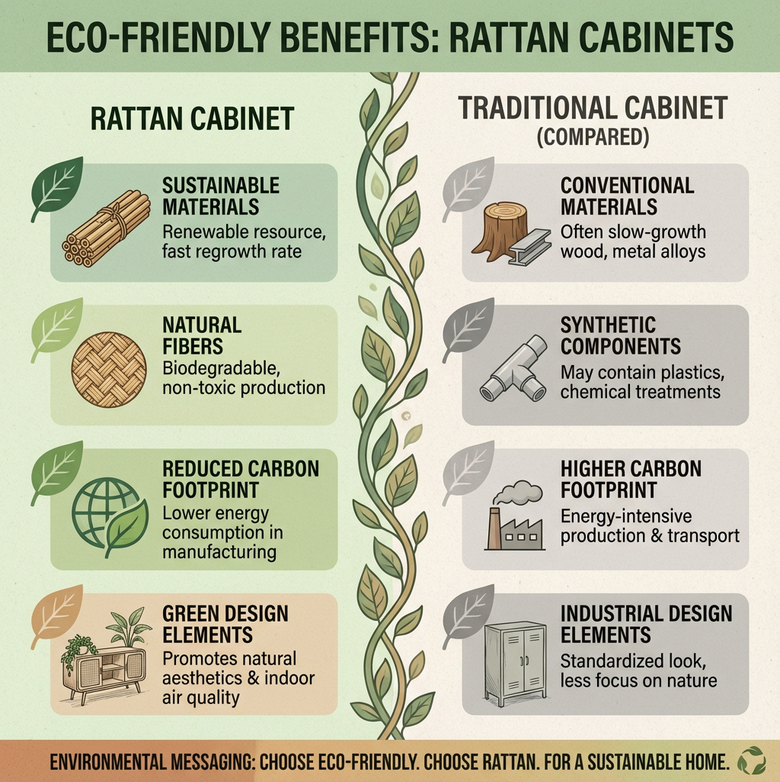 Rattan Cabinet  – Natural Style, Effortless Storage