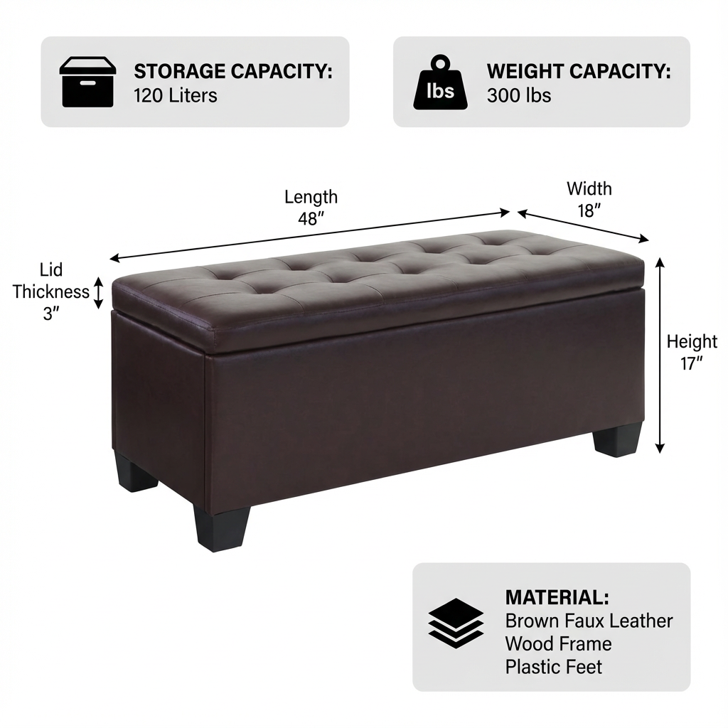 Leather Storage Ottoman – Blanket Box, Declutter Fast, Elevate Your Space