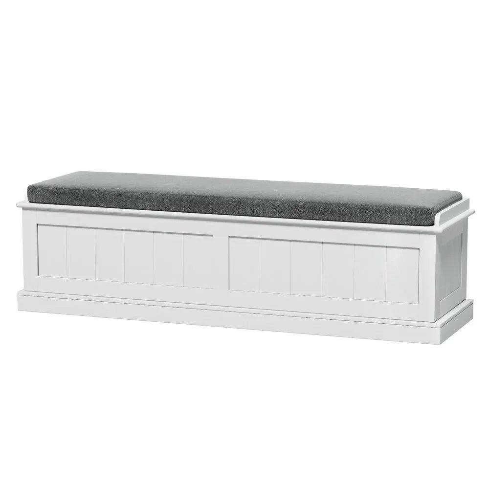 Fluted Grey Storage Ottoman – Blanket Box, Declutter Fast, Elevate Your Space