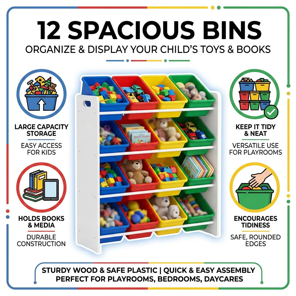 Toy Box Bookshelf Organiser – Store More, Organise With Ease