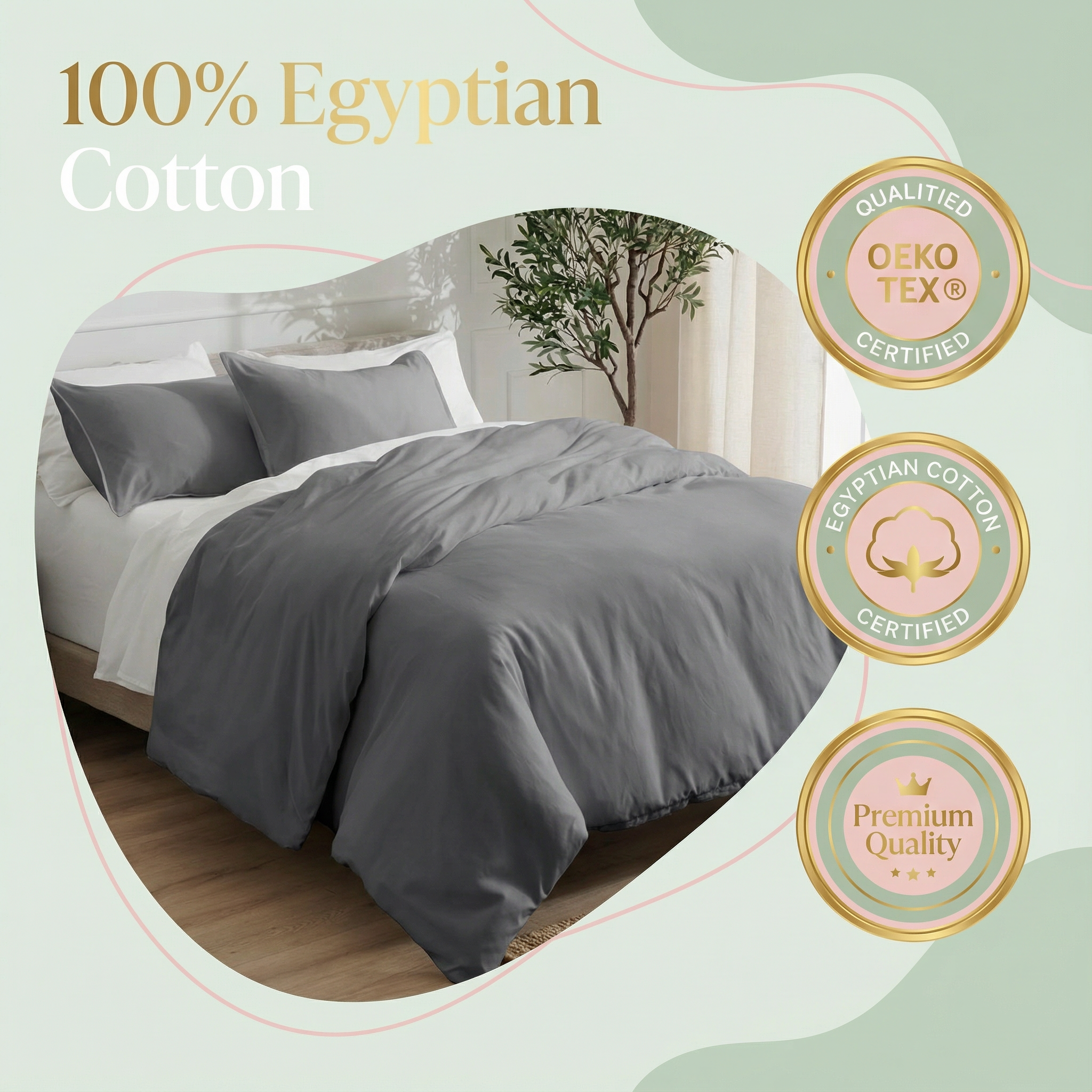 Egyptian Cotton Duvet Cover Set – Ultra Soft, Breathable & Hotel-Luxury Comfort