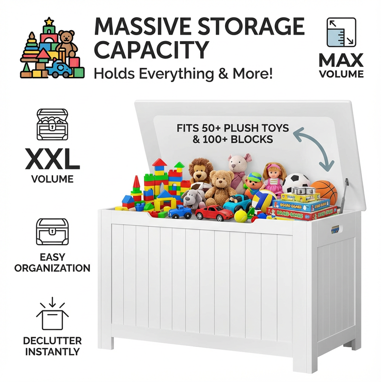 Toy Box – Toy Chest, Store More, Organise With Ease
