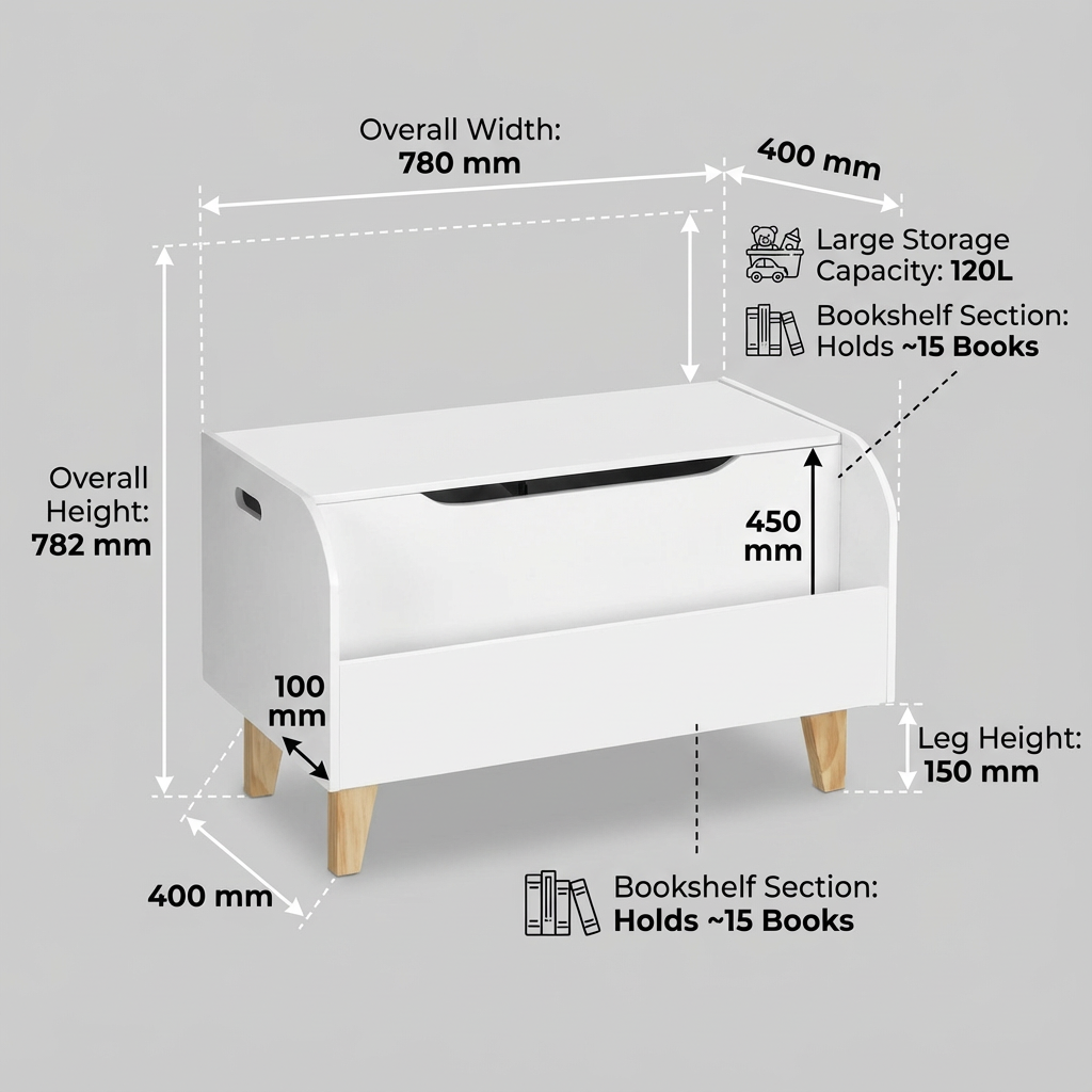 Toy Box Bookshelf – Toy Chest, Store More, Organise With Ease