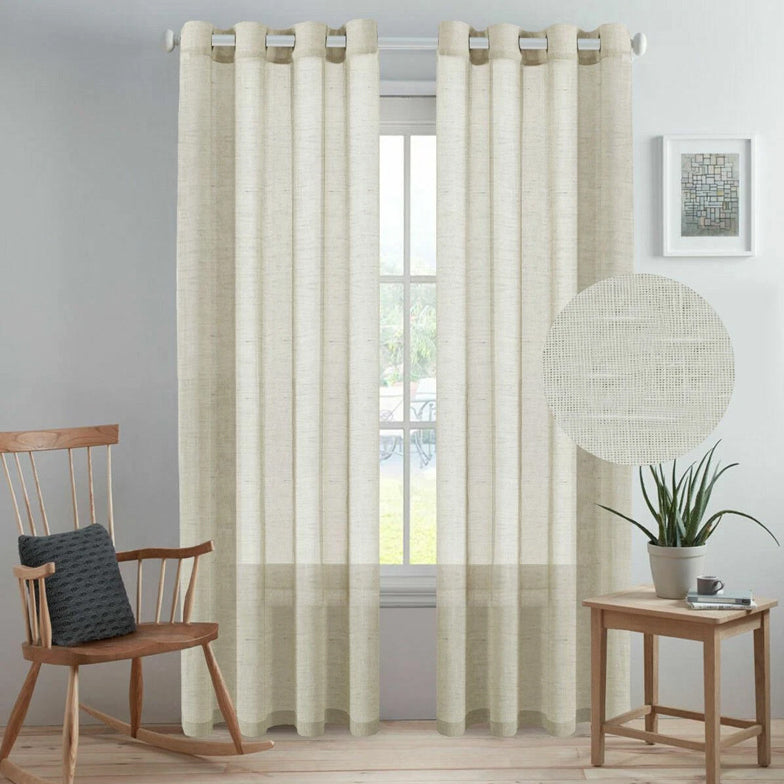 Linen Semi-Sheer Curtains – Soften Light, Elevate Style, Enhance Privacy