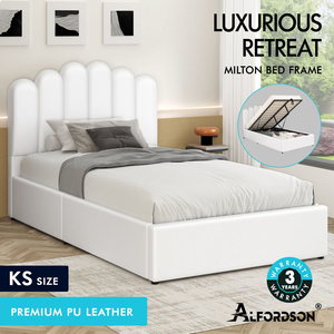 LED Gas Lift Bed - Clear Bedroom Clutter, Customise Ambience Lighting Fast