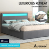 LED Gas Lift Bed - Clear Bedroom Clutter, Customise Ambience Lighting Fast