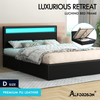 LED Gas Lift Bed - Clear Bedroom Clutter, Customise Ambience Lighting Fast