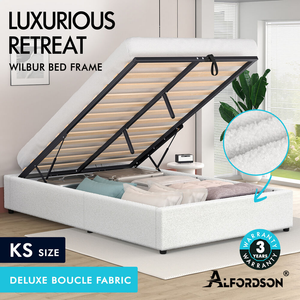 LED Gas Lift Bed - Clear Bedroom Clutter, Customise Ambience Lighting Fast