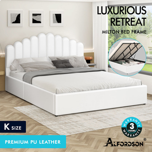 LED Gas Lift Bed - Clear Bedroom Clutter, Customise Ambience Lighting Fast