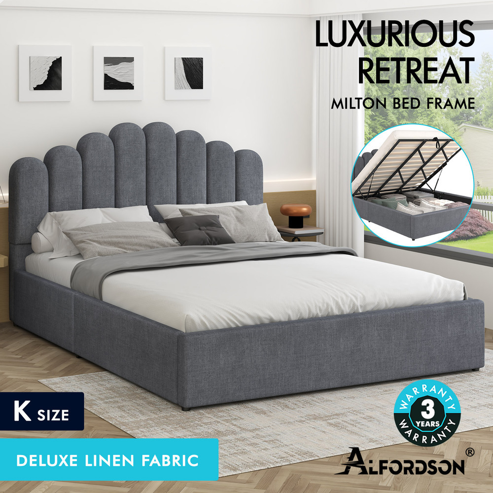 LED Gas Lift Bed - Clear Bedroom Clutter, Customise Ambience Lighting Fast