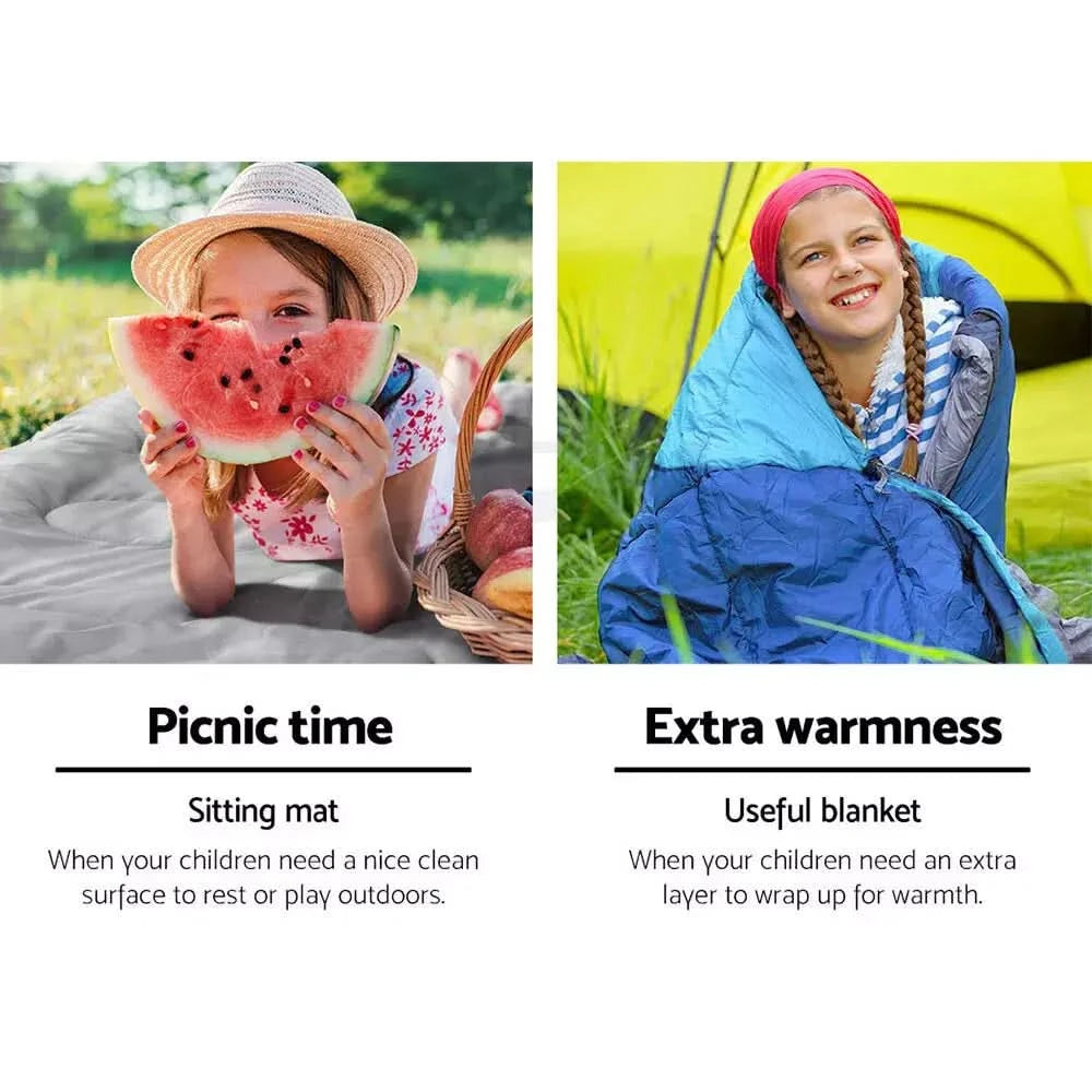 Durable kids sleeping bags with secure zippers and insulated layers – Perfect for camping, travel, and sleepovers