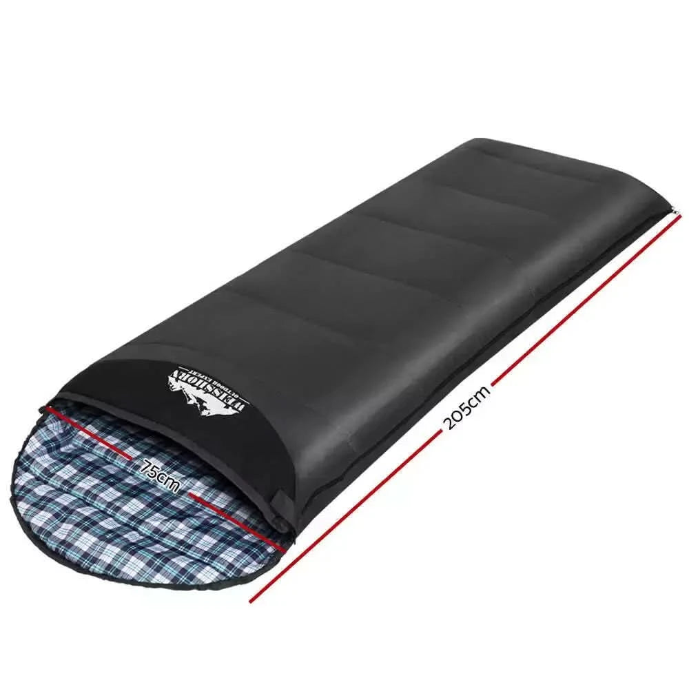 Black adult sleeping bag with soft lining – High-quality sleeping bags designed for warmth, comfort, and outdoor adventures.