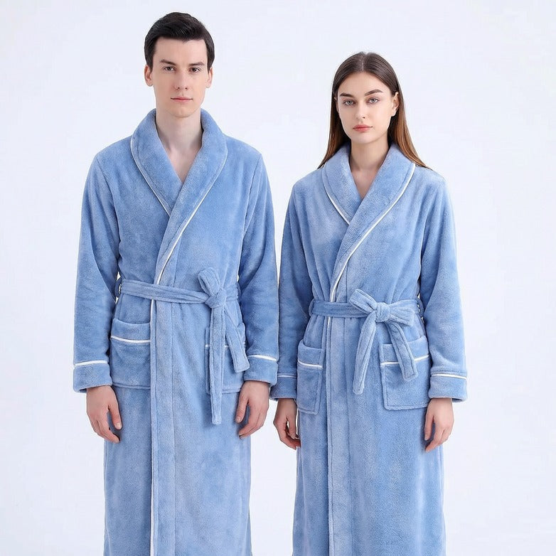Fleece Dressing Gown – Stay Warm All Night, Unisex Plush Long Robe