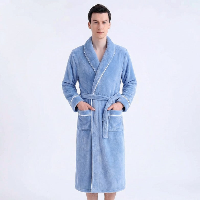 Fleece Dressing Gown – Stay Warm All Night, Unisex Plush Long Robe
