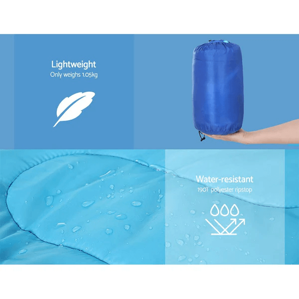 Lightweight and breathable kids sleeping bag with compact storage – Ideal for camping, travel, and sleepovers.